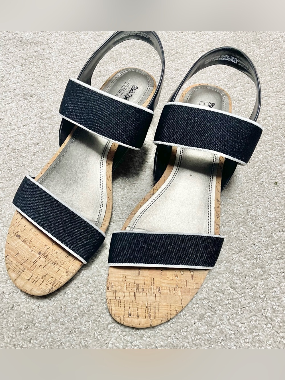 Coach and Four Black Cork Strap Sandals
